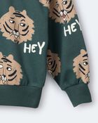 Toddler Hey, Tiger Dolman-Sleeve Sweatshirt - Green, image 7 of 7 slides