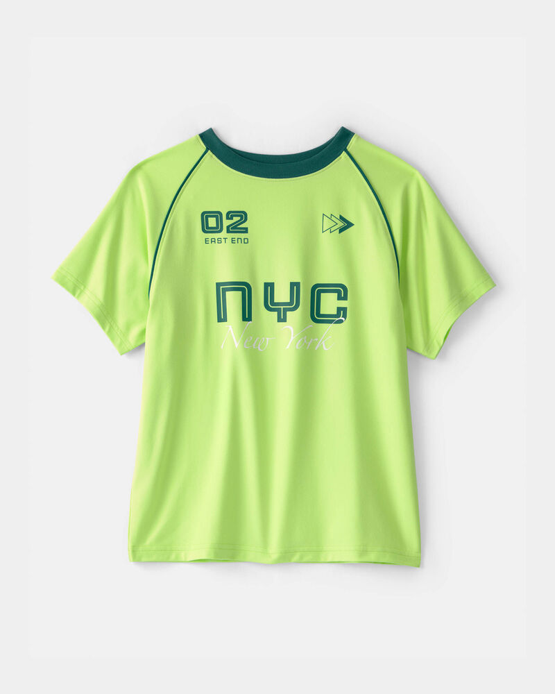 Gar&ccedil;ons - T-shirt sport &agrave; imprim&eacute; NYC - Vert, image 1 sur 2 diapositives