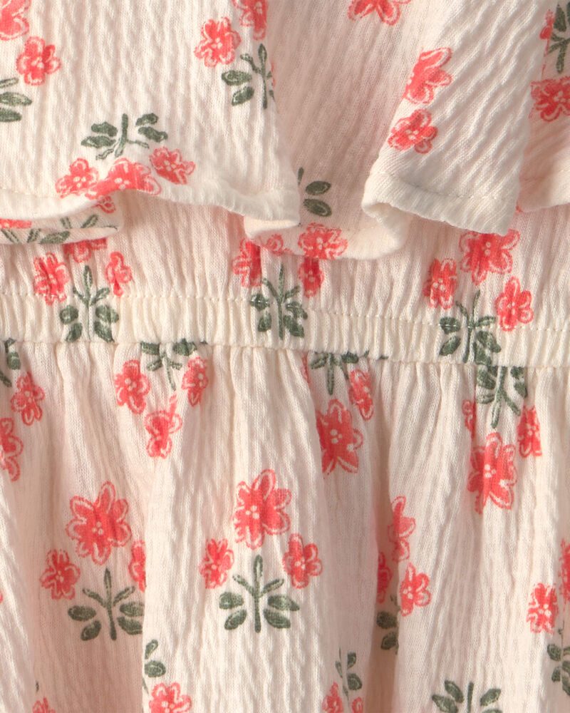 Baby Girl Floral Ruffle Dress - Cream, image 3 of 4 slides