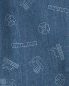 Toddler Logo Denim Overalls - Light Wash, image 3 of 4 slides