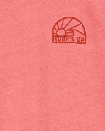 Kid Solid Woven Short-Sleeve Tee - Red, 