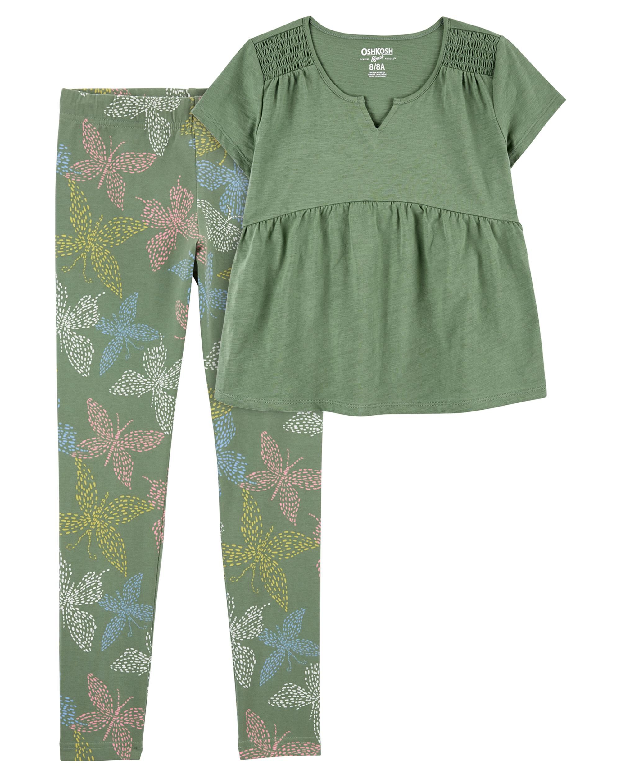 Green Kid 2 Piece Top And Leggings Set Carter s Oshkosh Canada