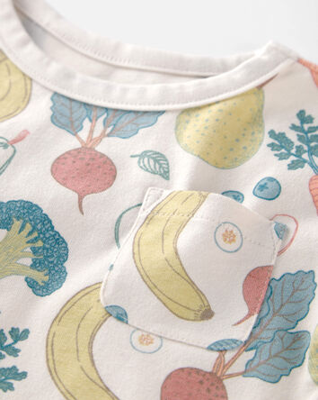 B&eacute;b&eacute; - Emballage 2 barboteuses en coton biologique &agrave; imprim&eacute; de fruits et l&eacute;gumes, 