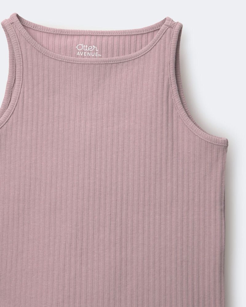 Toddler Girl Ribbed Playtime Tank - Mauve, image 4 of 4 slides