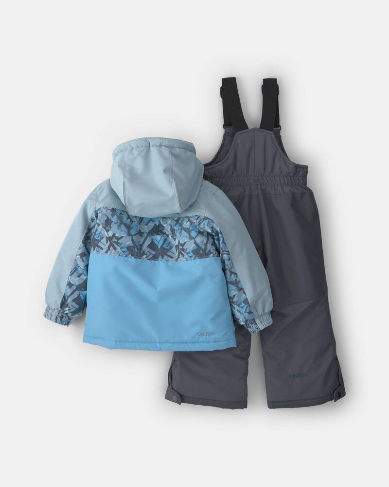 Toddler Boy 2 Piece Snowsuit With Chest Pocket- Grey, image 2 of 13 slides