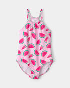 Filles - Maillot de bain 1 pi&egrave;ce &agrave; melon d&rsquo;eau - Rose, image 1 sur 3 diapositives