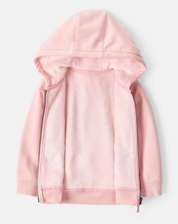 Toddler Girl Long-Sleeve Hooded Zip-Up Jacket - Pink, 