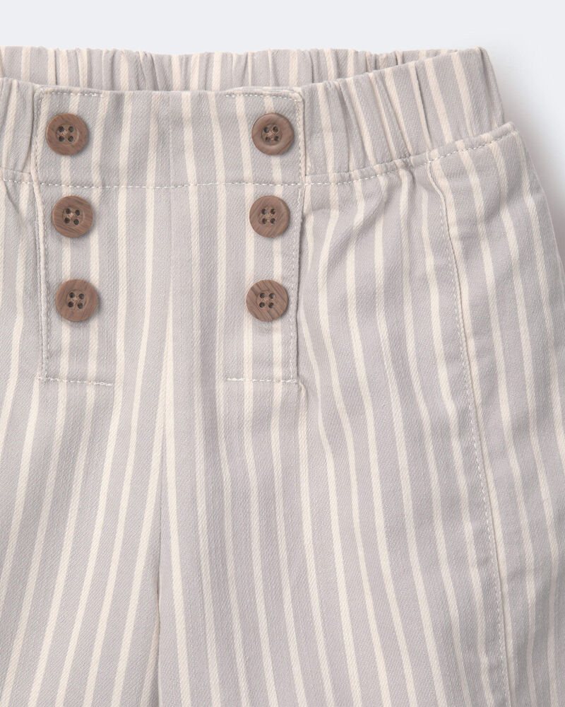 Toddler Girl Sailor Pant in Stripes - Cream/Grey, image 5 of 7 slides