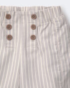 Toddler Girl Sailor Pant in Stripes - Cream/Grey, image 5 of 7 slides