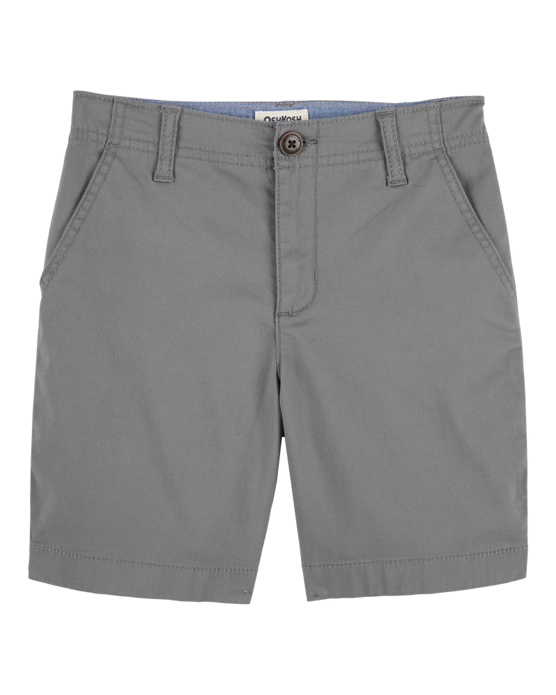 Kid Flat-Front Shorts - Grey, image 1 of 4 slides