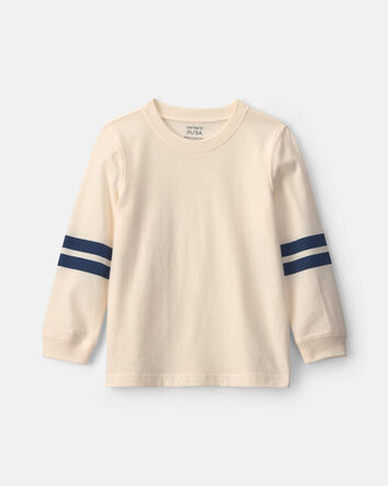 Toddler Boy Striped Long-Sleeve T-Shirt - Cream/Navy Blue, 