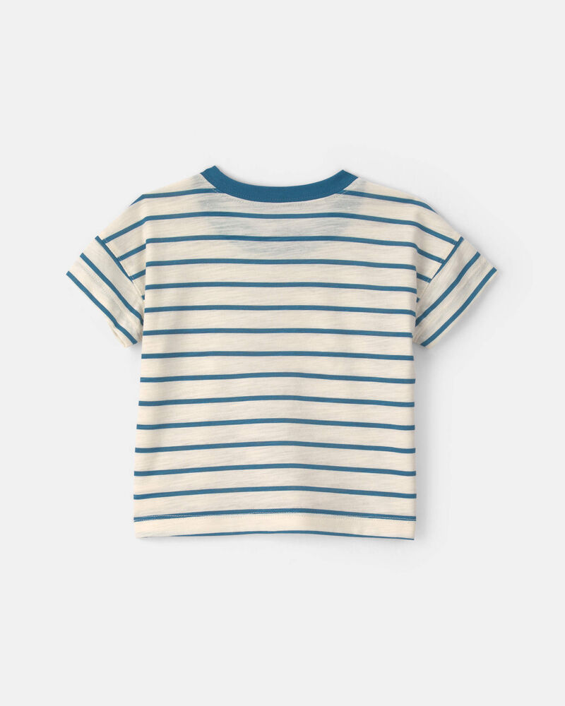 B&eacute;b&eacute; gar&ccedil;on - Ensemble 2 pi&egrave;ces haut manches courtes &agrave; rayures et pantalon, image 2 sur 4 diapositives