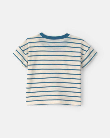 Baby Boy 2-Piece Striped Short-Sleeve Top & Pant Set - Cream/Brown, 