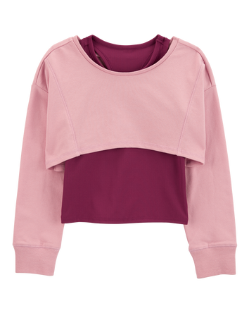 Kid 2-Piece Active Cropped Pullover and Tank Set, 
