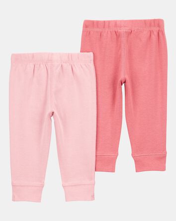 Baby Girl 2-Pack Pull-On Pants, 