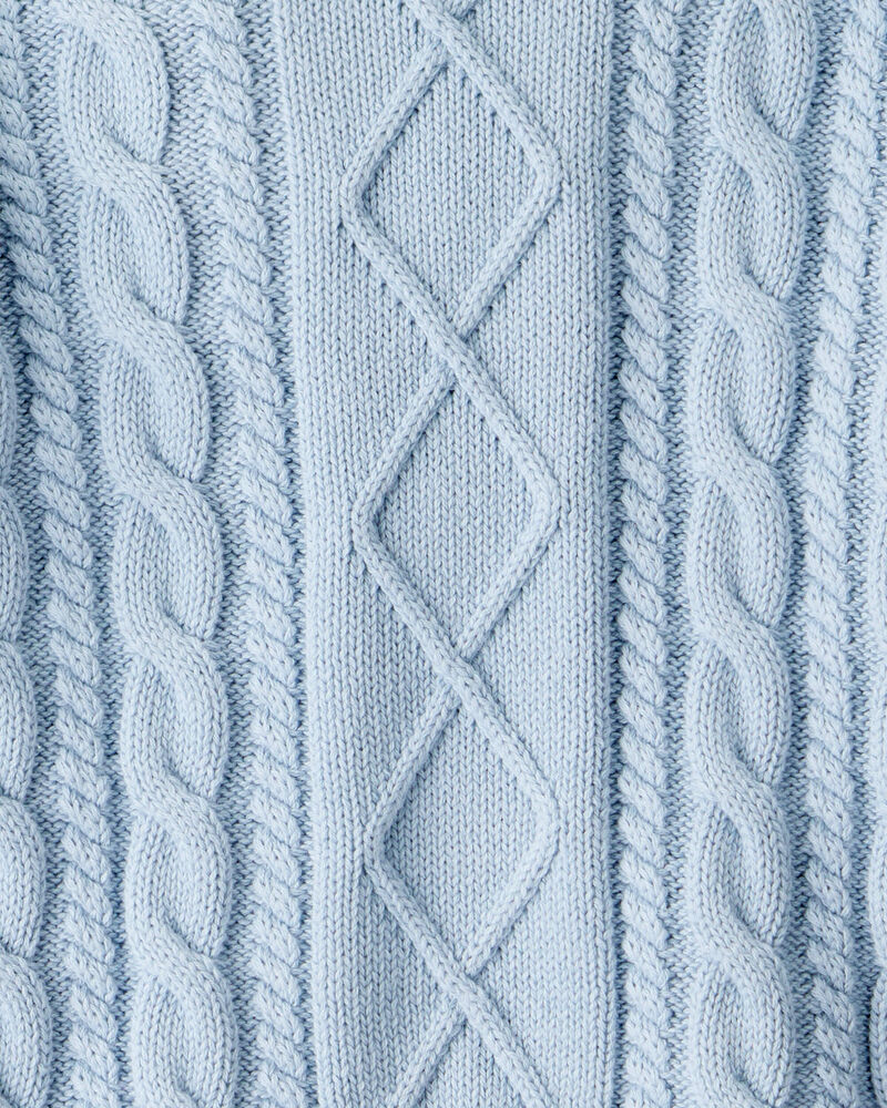 Toddler Organic Cotton Cable Knit Sweater, image 3 of 4 slides