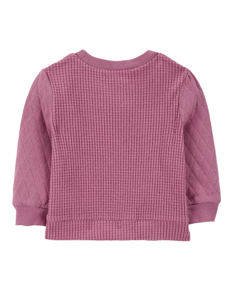 Baby Thermal & Quilted Long-Sleeve Top - Purple, image 2 of 4 slides