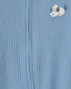 Baby Puppy Cotton 2-Way Zip Sleeper - Blue, image 3 of 5 slides