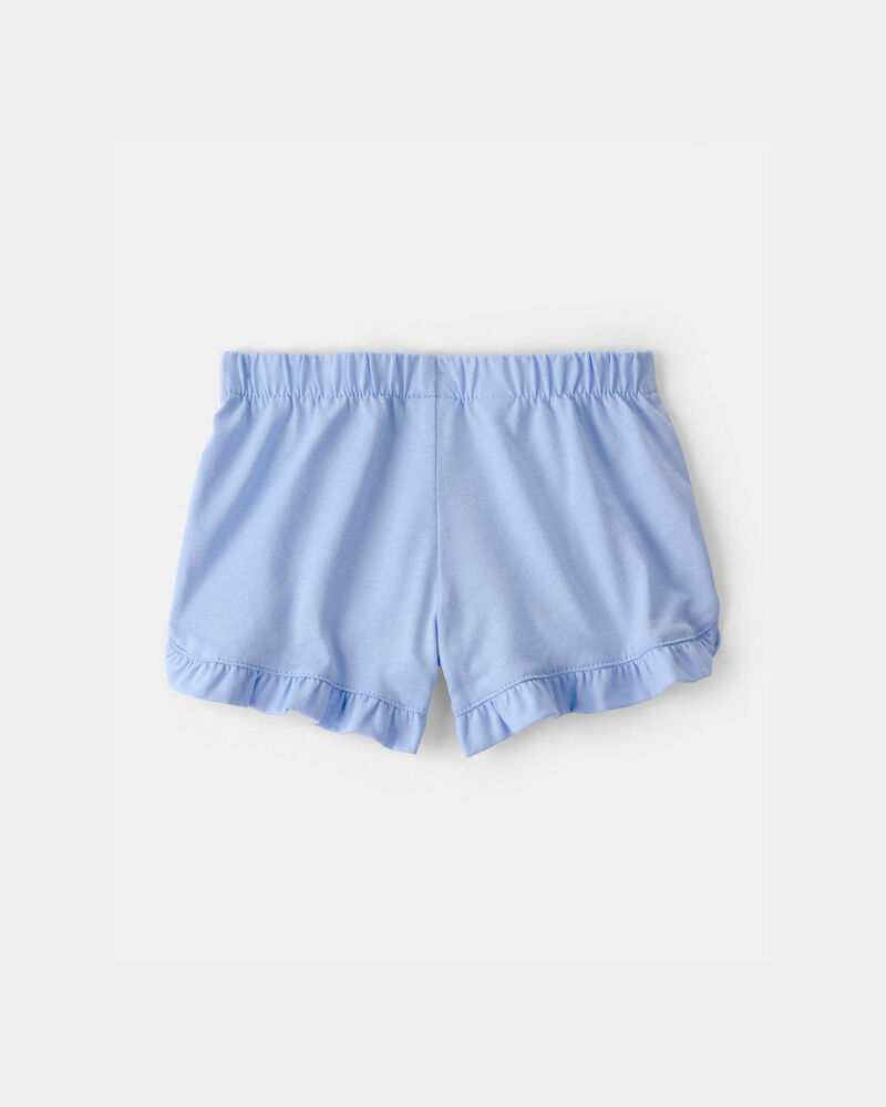 B&eacute;b&eacute; fille - Emballage de 2 shorts mode &agrave; ourlet volant&eacute; - Orange/Bleu, image 2 sur 4 diapositives