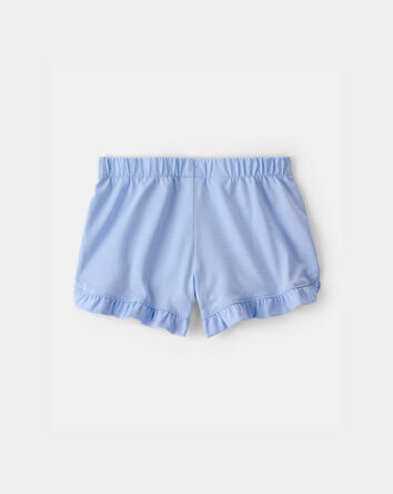 B&eacute;b&eacute; fille - Emballage de 2 shorts mode &agrave; ourlet volant&eacute; - Orange/Bleu, 