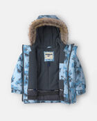 Toddler Boy  2 Piece Ice Print Snowsuit-  Grey, image 4 of 13 slides