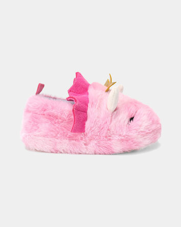 Girls Dragon Slippers - Pink, 