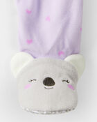 Toddler Girl Koala Fleece Loose Fit 1-Piece Pyjamas - Purple, image 3 of 4 slides