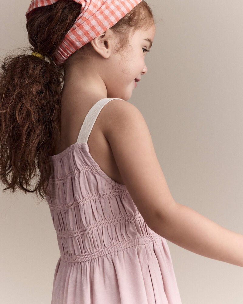 Tout-petit fille - Robe &agrave; smocks - Rose, image 5 sur 6 diapositives