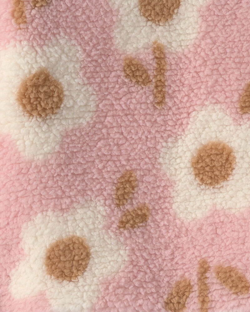 Baby Girl 2-Piece Floral Teddy Fleece Layering Set - Pink, image 3 of 5 slides