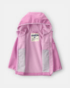 Toddler Girl Solid Rain Jacket with Water-Activated Print - Pink, image 2 of 4 slides