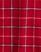 Toddler Boy Plaid Fleece Long-Sleeve Loose Fit 1-Piece Pajamas - Red, image 2 of 4 slides