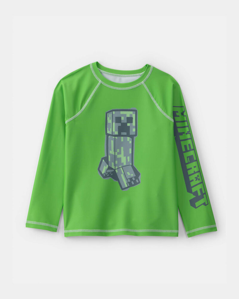 Boys Minecraft&reg; Rashguard - Green, image 1 of 3 slides