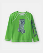Boys Minecraft&reg; Rashguard - Green, image 1 of 3 slides