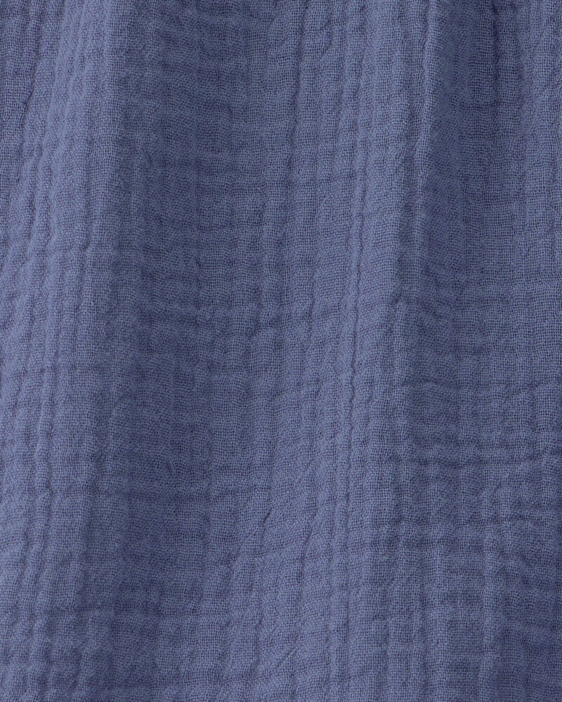 Boys Gauze Shorts - Blue, image 4 of 5 slides