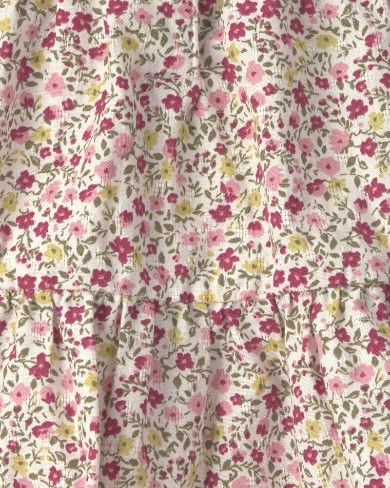 Baby Girl Organic Cotton Dobby Dress in Floral, image 5 of 6 slides