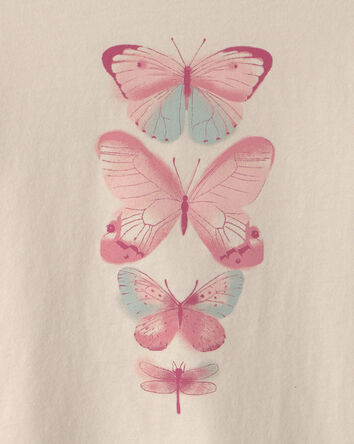 Girls Butterfly Long-Sleeve Graphic Tee - Cream, 