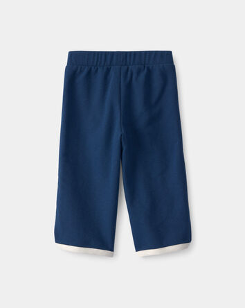 Baby Girl French Terry Wide-Leg Pants - Blue, 