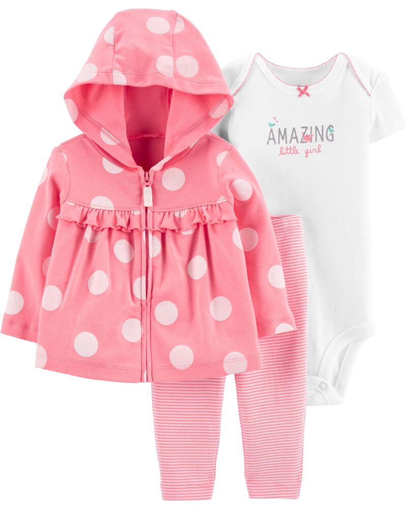 3-Piece Polka Dot Little Jacket Set, image 1 of 2 slides