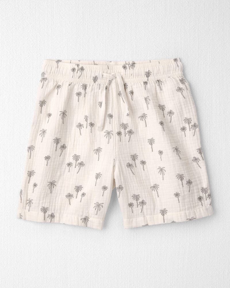 Boys 2-Piece Organic Cotton Gauze Top & Short Set in Palm Trees, image 5 of 7 slides