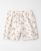 Boys 2-Piece Organic Cotton Gauze Top & Short Set in Palm Trees, image 5 of 7 slides