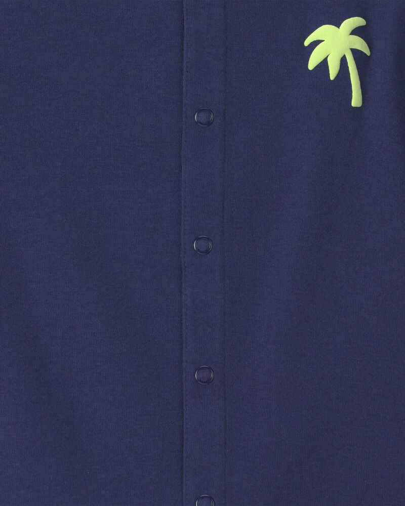Baby Boy 'Surf Club' Short Sleeve Romper - Navy Blue, image 4 of 6 slides
