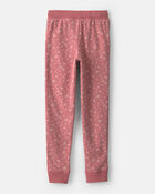 Girls Floral Drawstring Knit Joggers - Pink, image 2 of 4 slides