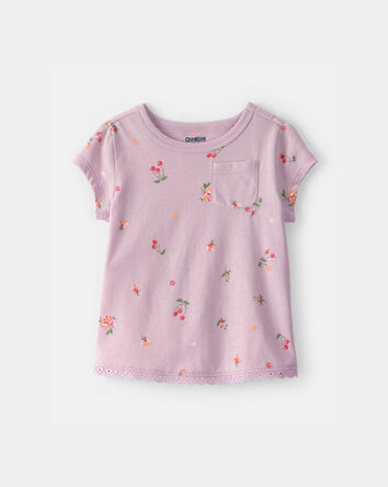 Baby Girl Cherry Floral Top - Purple, 