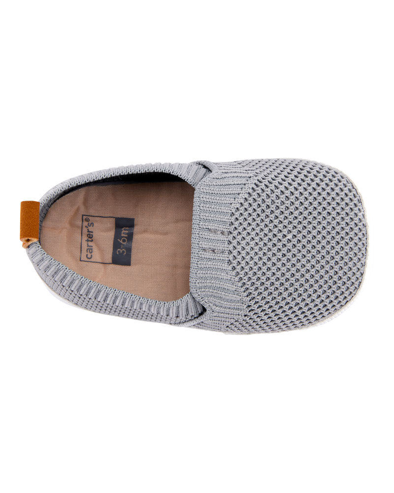 Bébé Chaussures à enfiler en maille souple - Gris, image 4 sur 7 diapositives