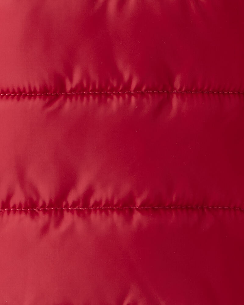 Baby Hooded Puffer Jacket - Red, image 4 of 4 slides