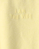 B&eacute;b&eacute; fille - Chandail en jersey bouclette &laquo;I Am The Vibe&raquo; - Jaune, image 3 sur 3 diapositives