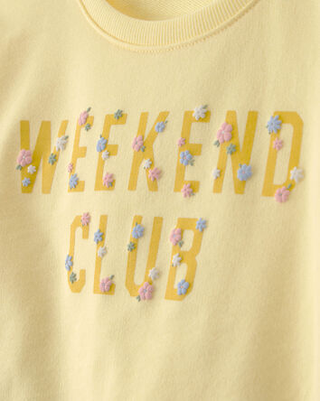 Girls 2-Piece Floral French Terry Top & Skirt Set - Yellow, 