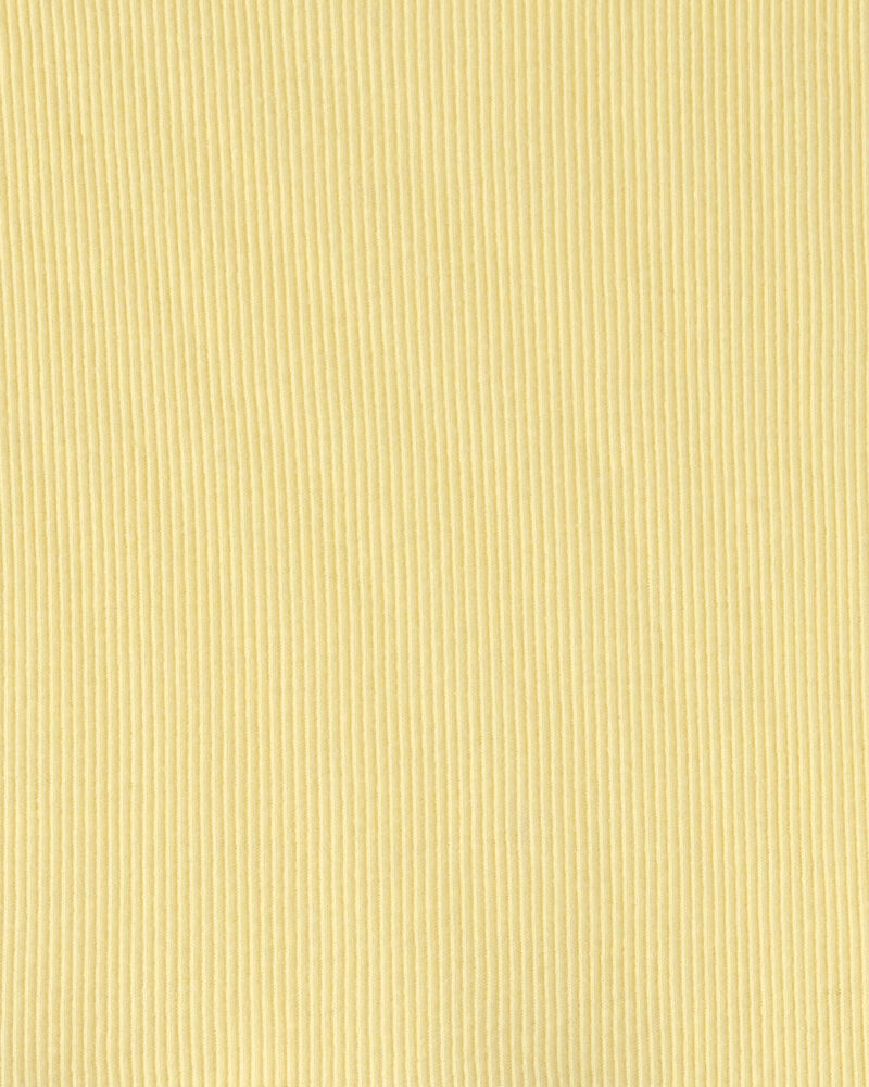 Girls Rib Short-Sleeve Dress - Yellow, image 3 of 4 slides