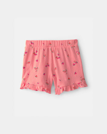 Toddler Girl Ruffle-Trim Watermelon Shorts - Pink, 