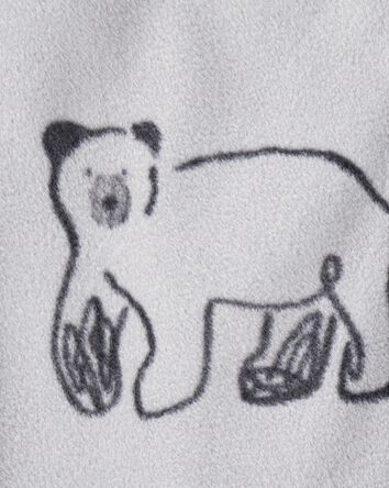 Toddler Boy Polar Bear Microfleece Zip-Up Jacket - Grey, 